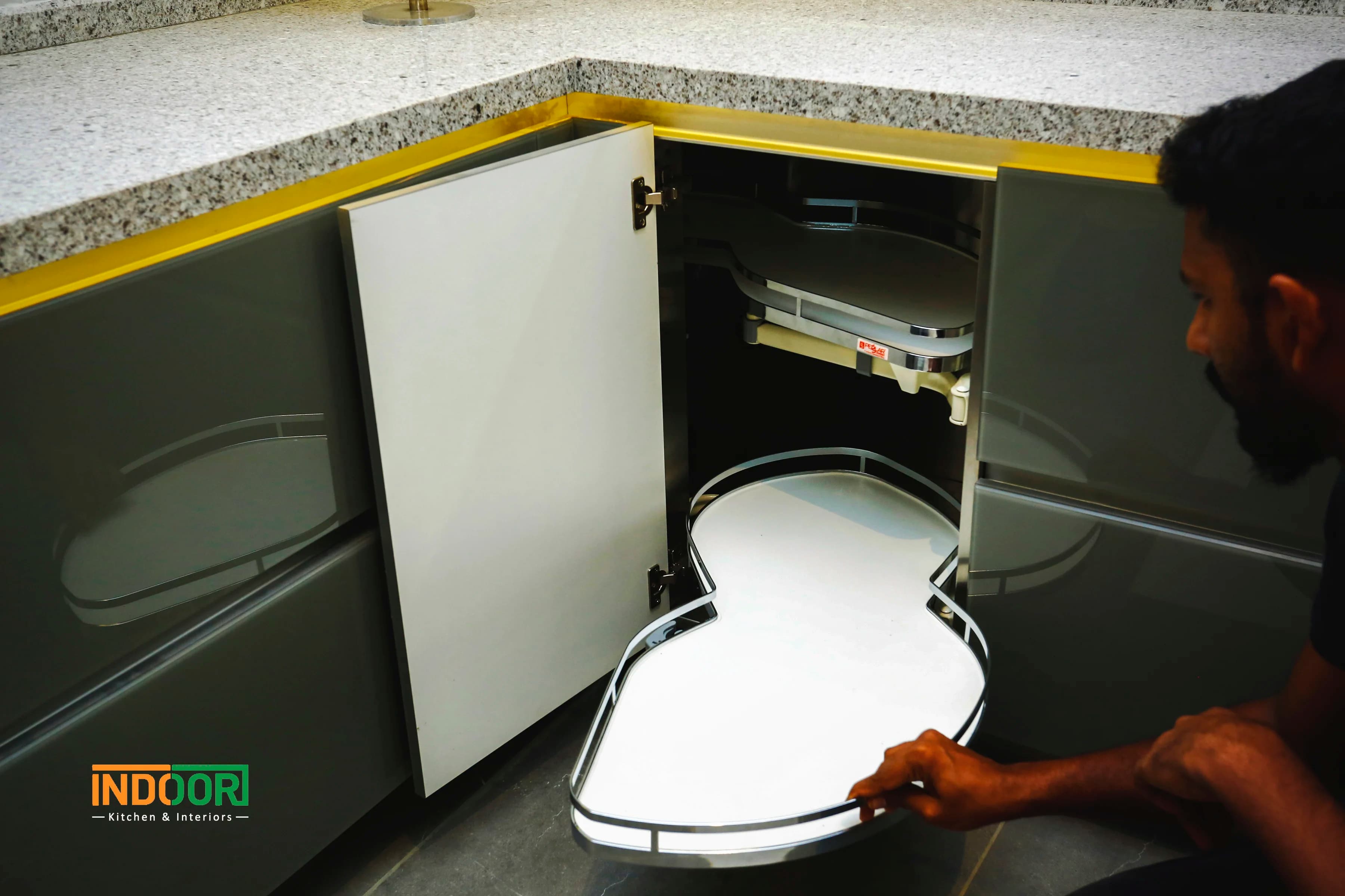 Custom Stainless Steel Kitchen Cabinets in Kozhikode