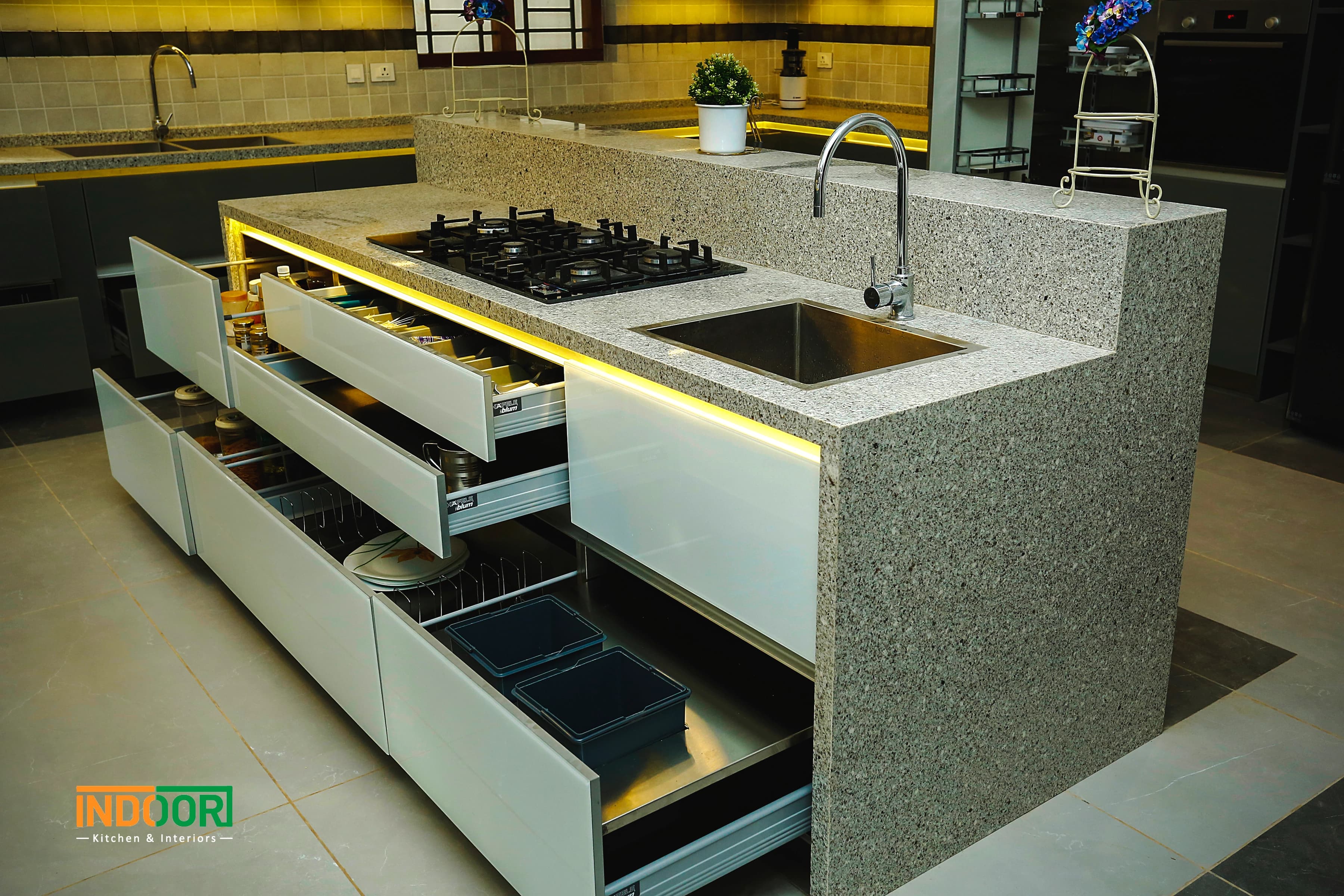 Precision engineered stainless steel modular kitchen drawers